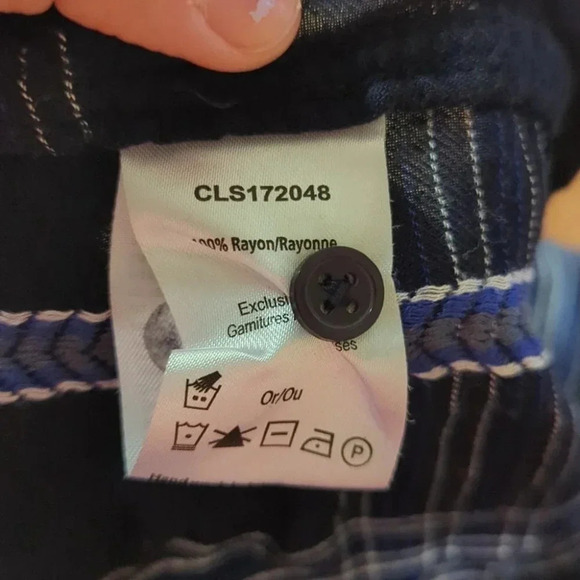 Triple Five Soul Button Front Plaid Tunic Dress  - Navy Blue Size Woman Medium - Picture 7 of 8